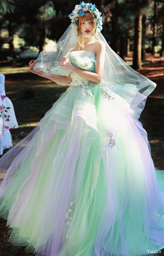  Multi Colored  Wedding  Gowns  with Tons of Personality Part 