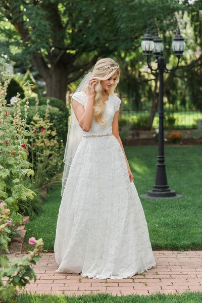 12 Modest Wedding Dresses for the Over-40 Bride